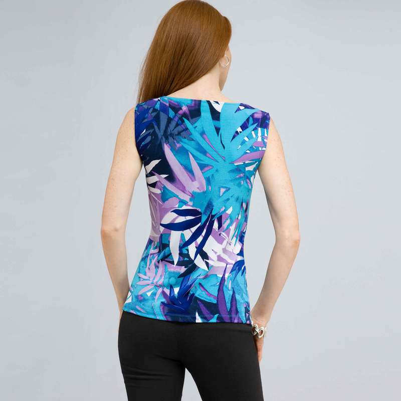 Drape Neck Tank with Knot Detail., Multi, large image number 1