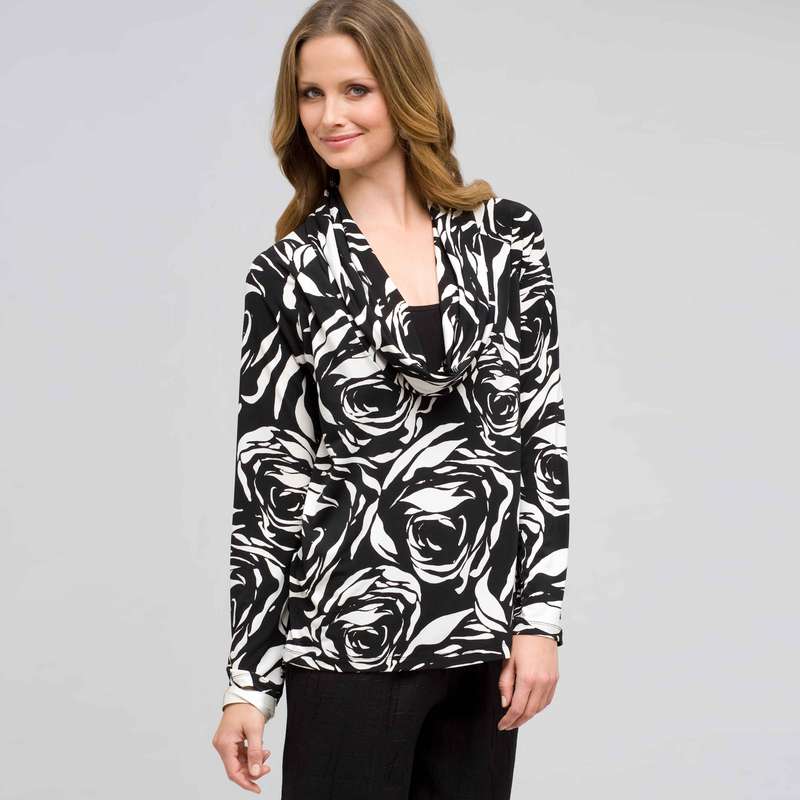 Printed Two-Tops-In-One, Black & Sugar, large image number 0